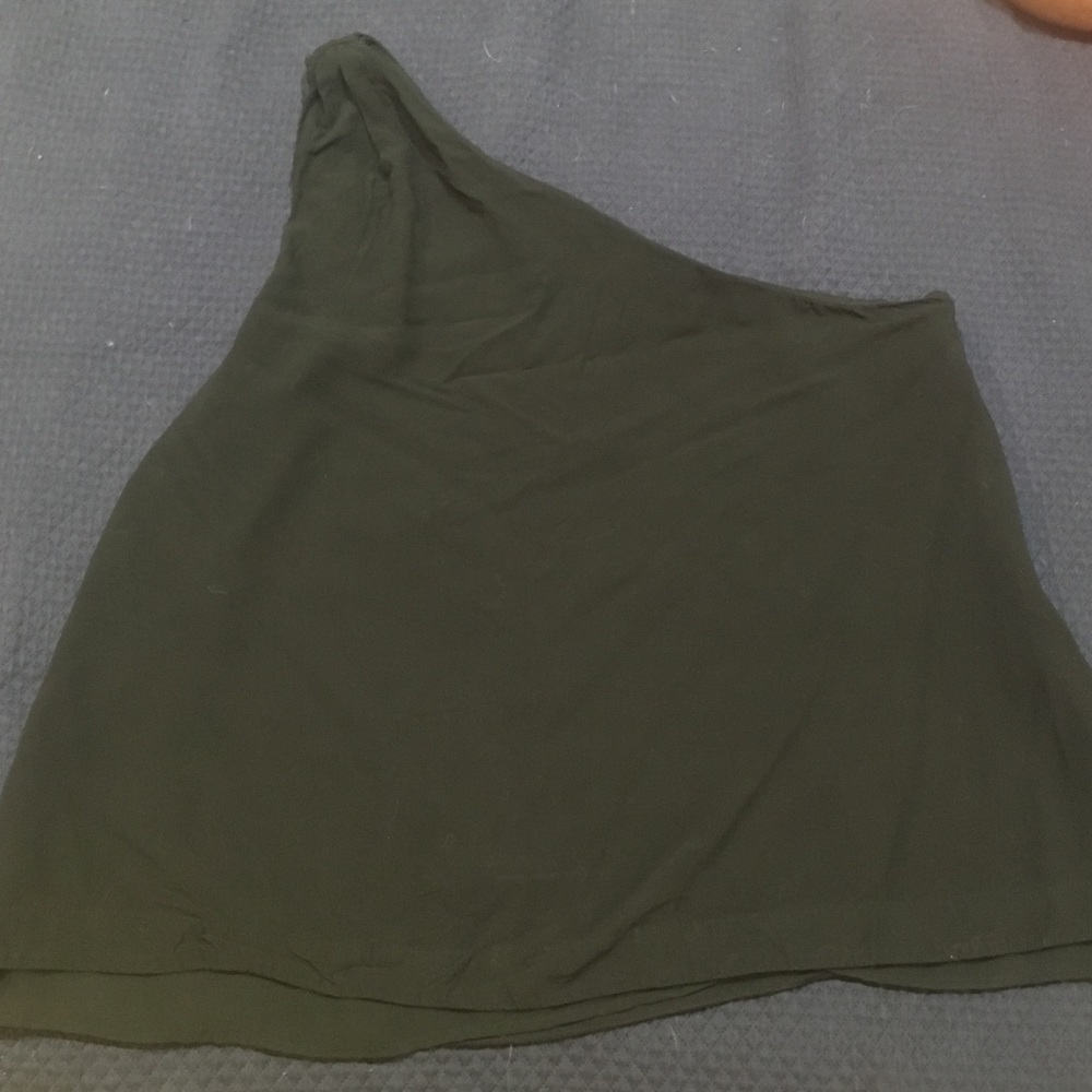 Black flowy one-shoulder tank by LOFT